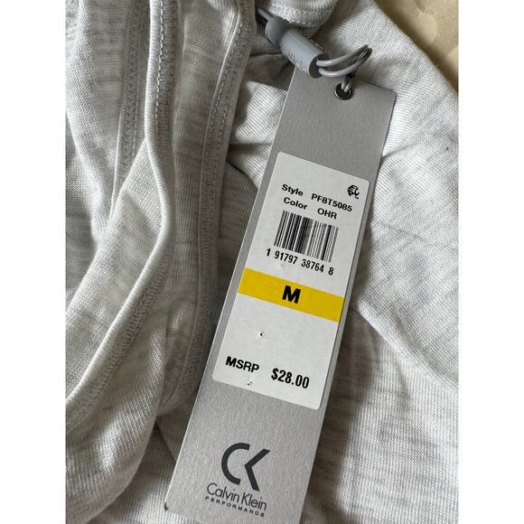 Calvin Klein Performance Tank Top Grey Medium Crossover Back - Picture 2 of 8